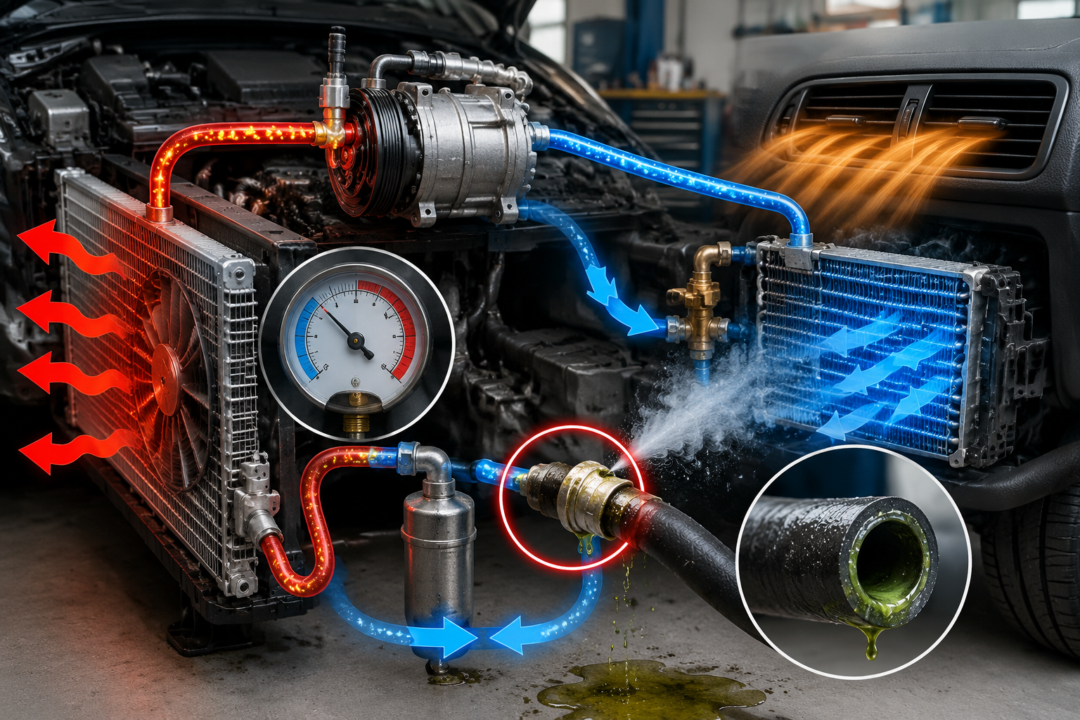 AC cooling cycle disruption